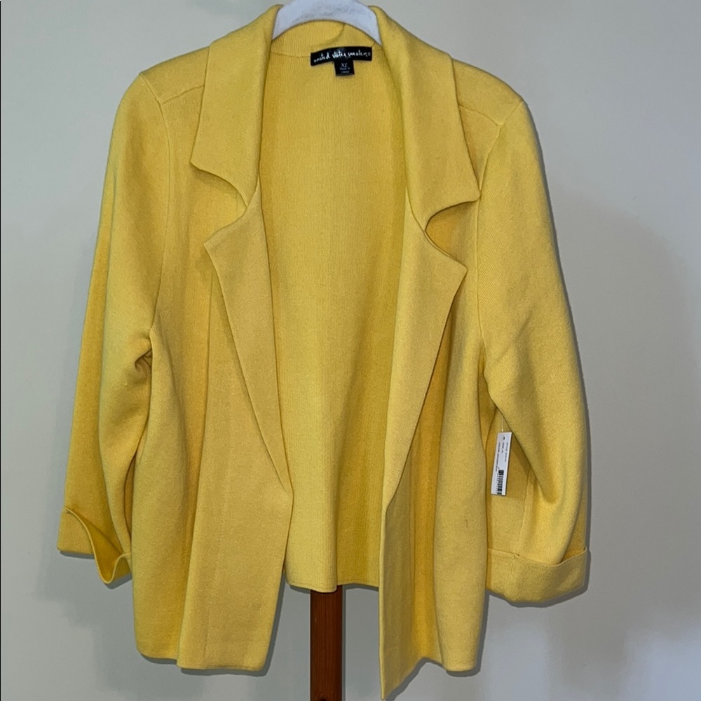 United States Sweaters Yellow Blazer with Notched Lapels